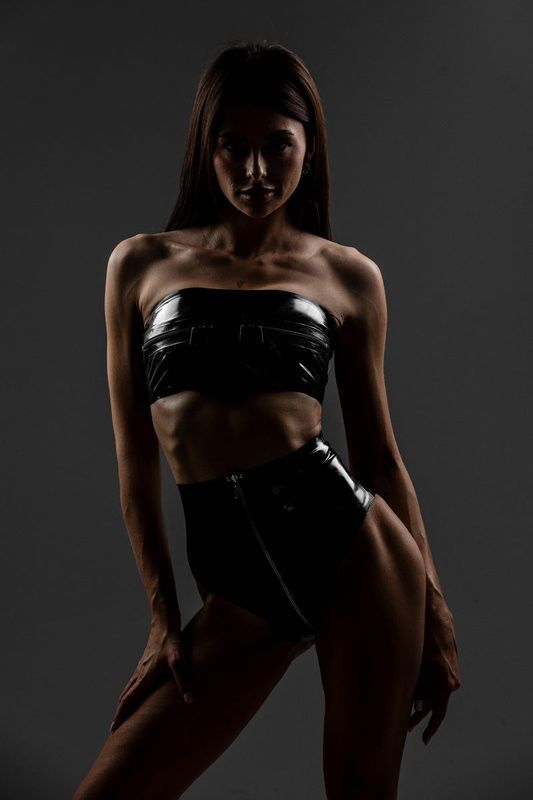 Латексний топ "DIVA". Чорний LZT-DIVA-BLK-XS фото